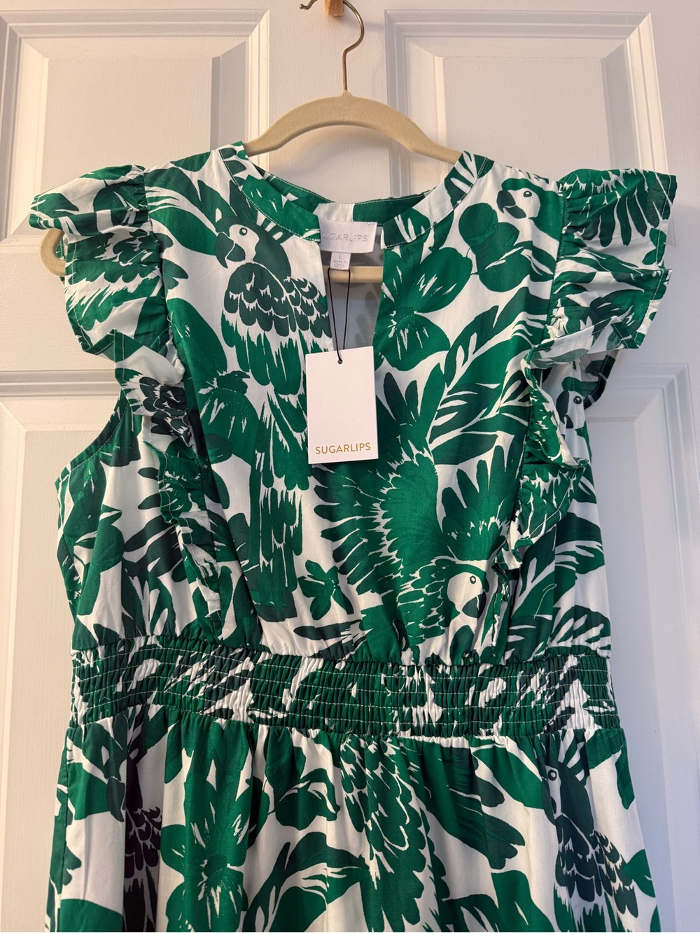 NWT Sugarlips Mary Tropical Virna Ruffle Midi Sundress - Picture 6 of 9